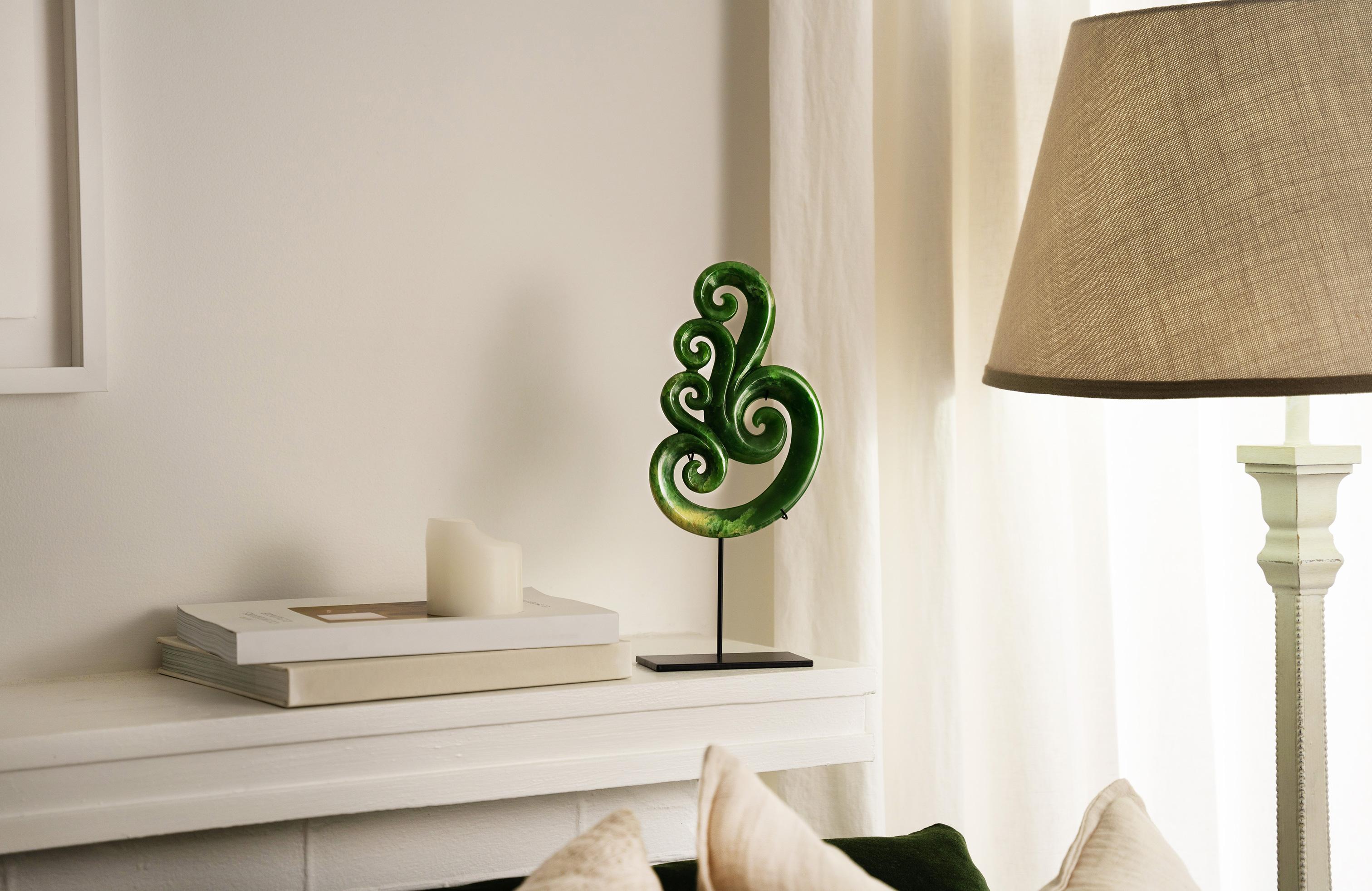 New Zealand Pounamu Five Koru Sculpture