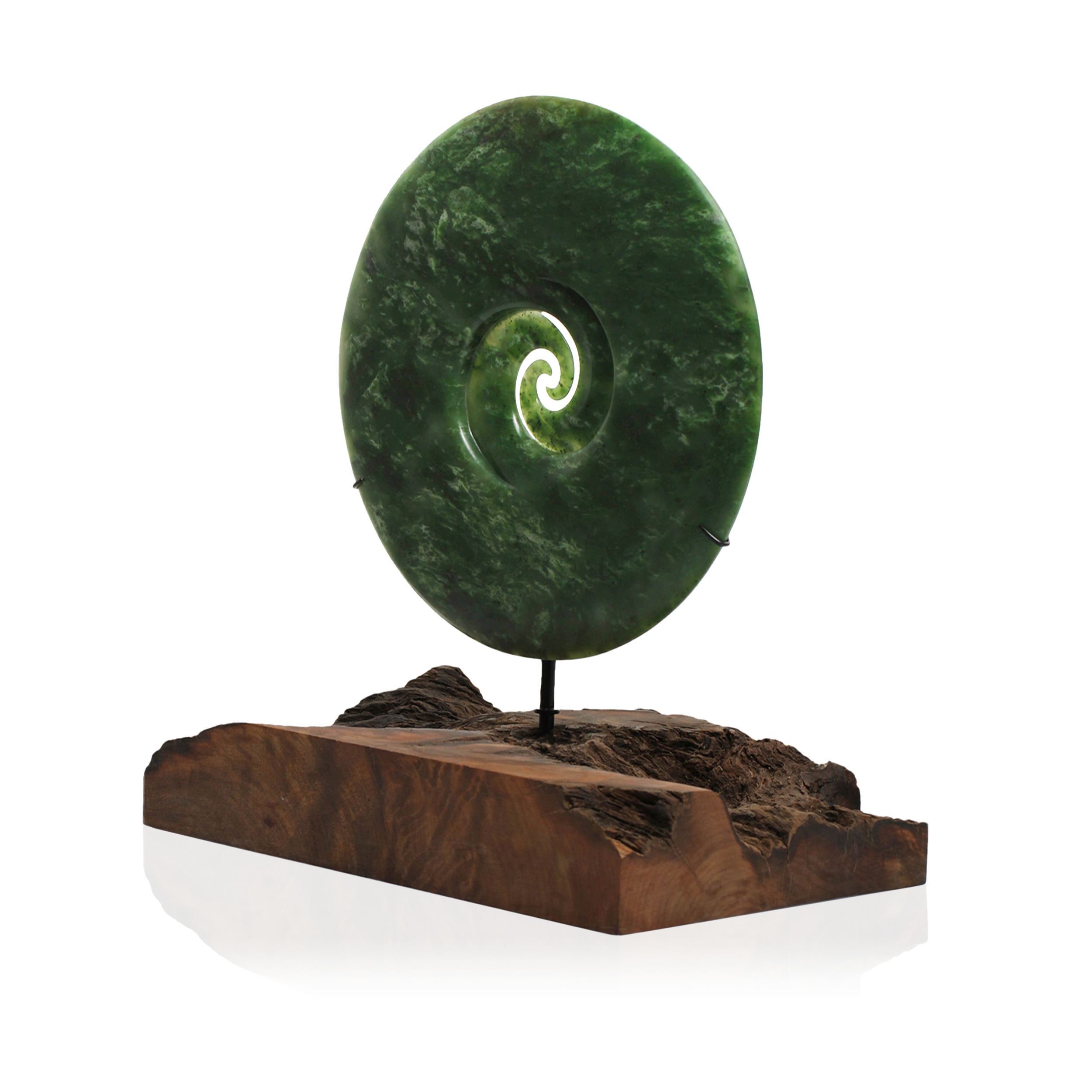 Jade Large Double Koru Sculpture (DL-MJH-SC2KO9998BC)