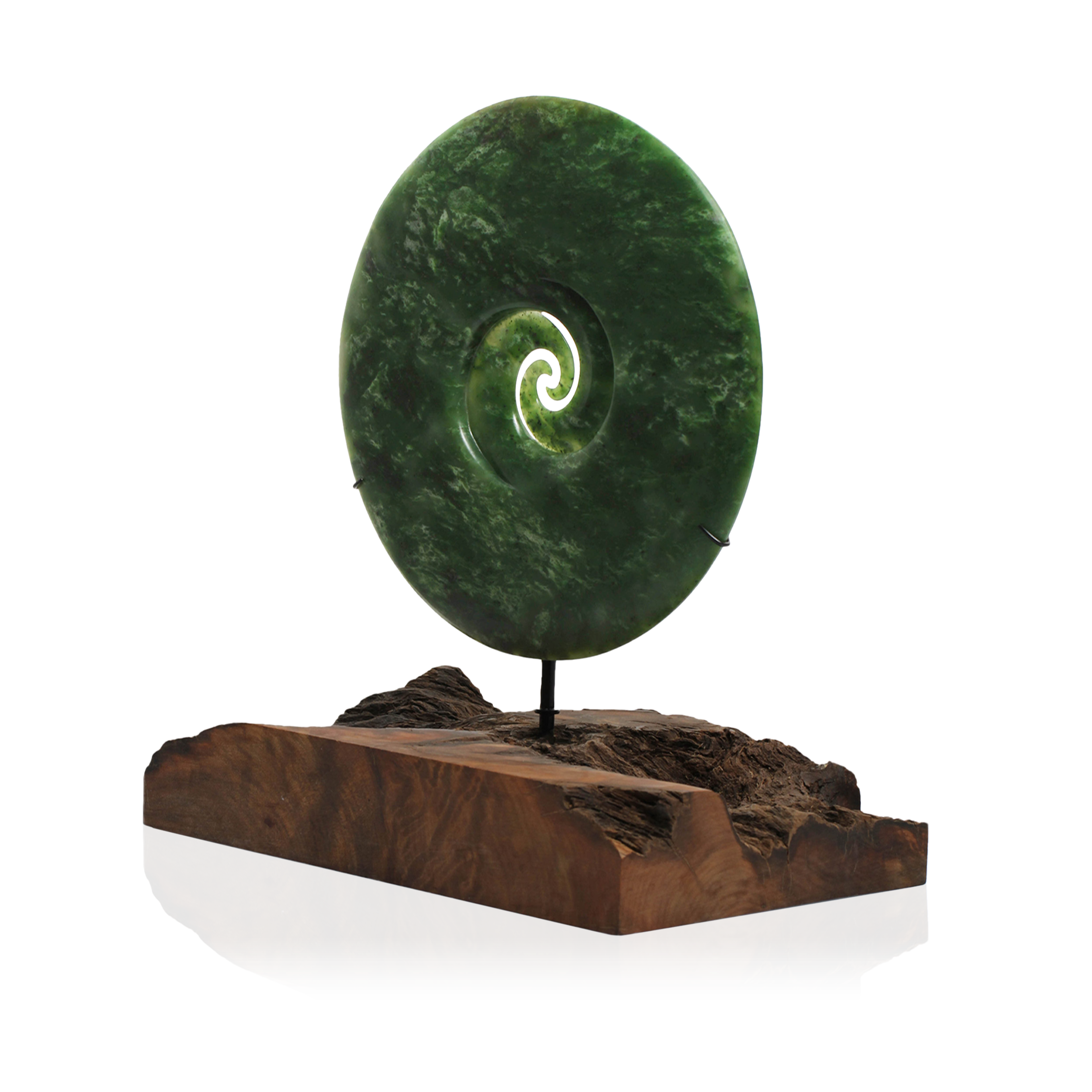 Jade Large Double Koru Sculpture (DL-MJH-SC2KO9998BC)