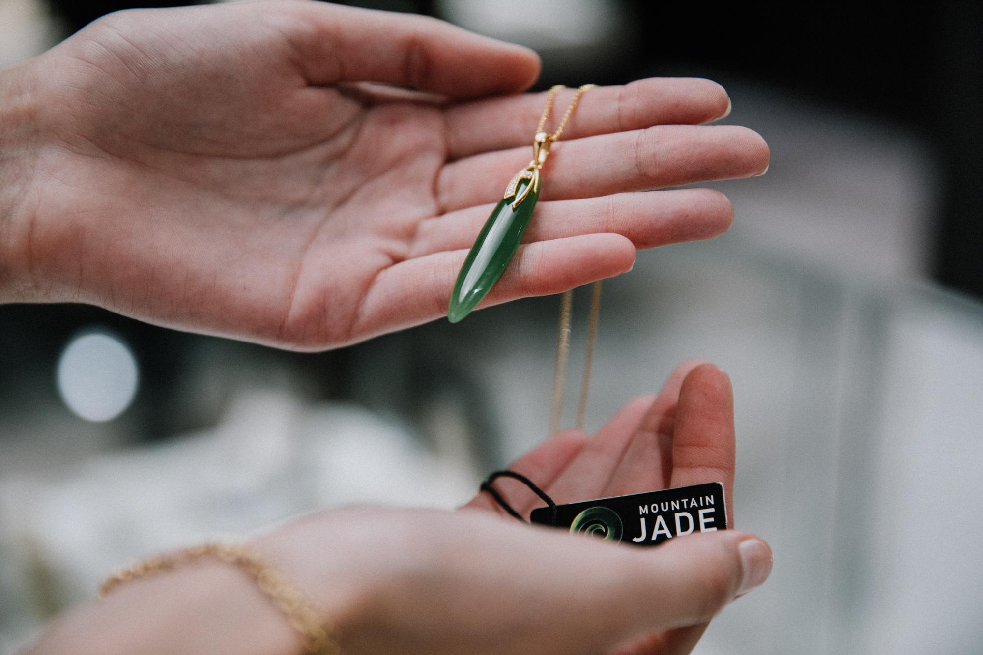 Jade drop in hand