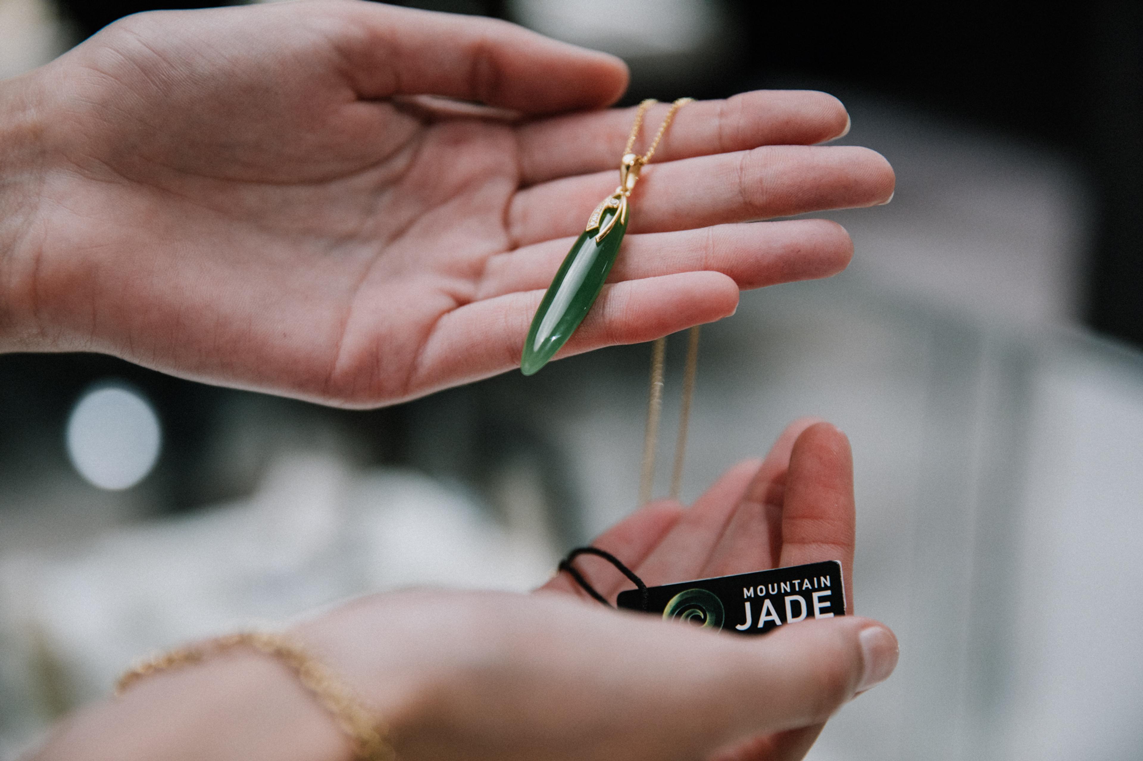 Jade drop in hand