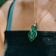 Lady wearing necklace
