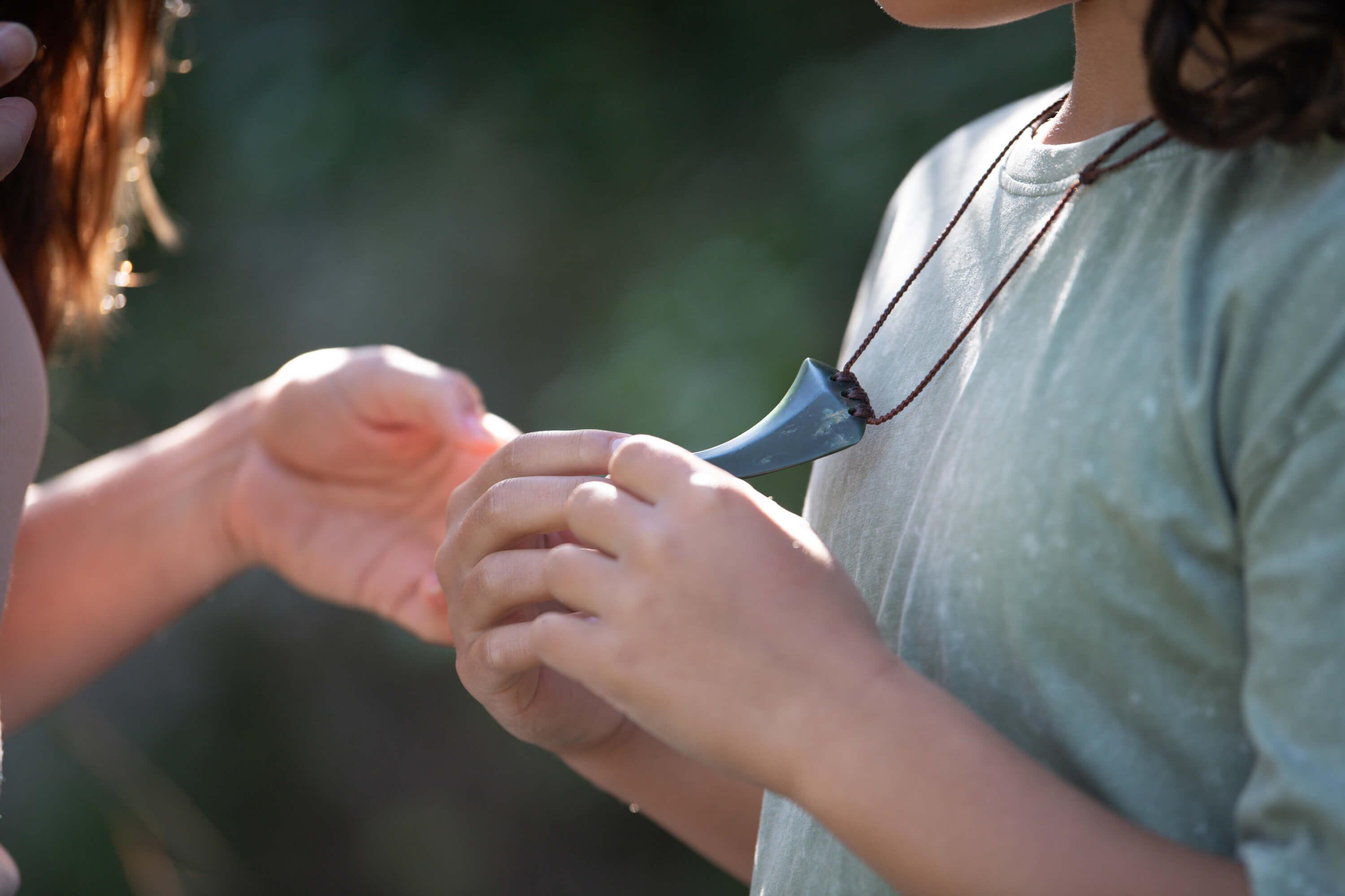 Pounamu Tooth design in hand