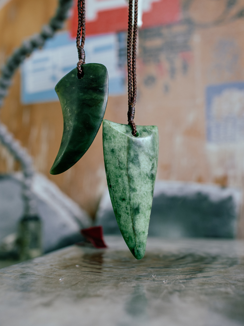 Niho Tooth pounamu designs in workshop