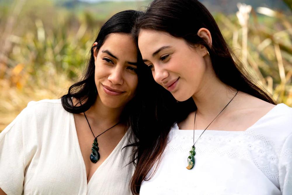 New Zealand Greenstone Double Twist with Koru Pendant Mountain Jade NZ