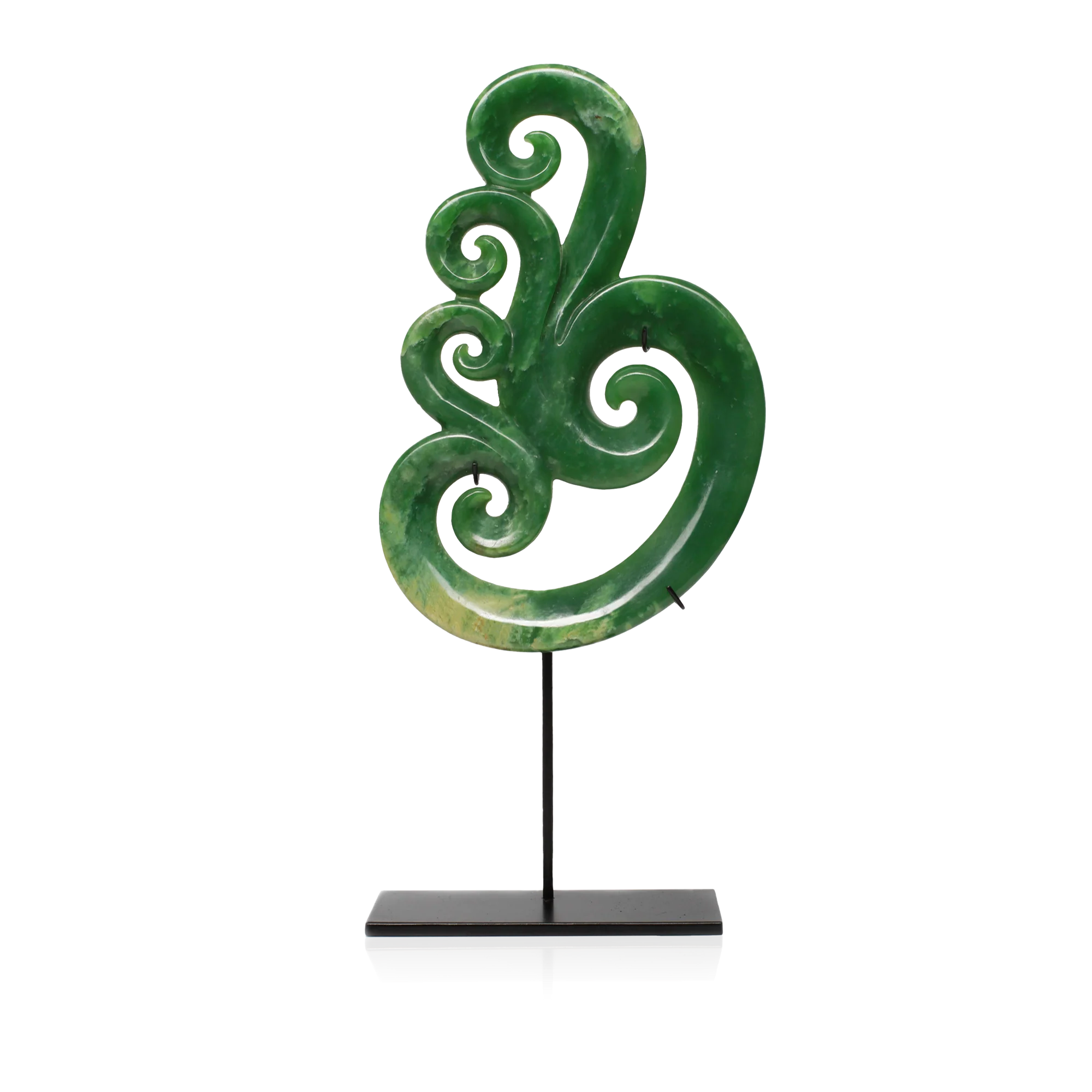 New Zealand Pounamu Five Koru Sculpture