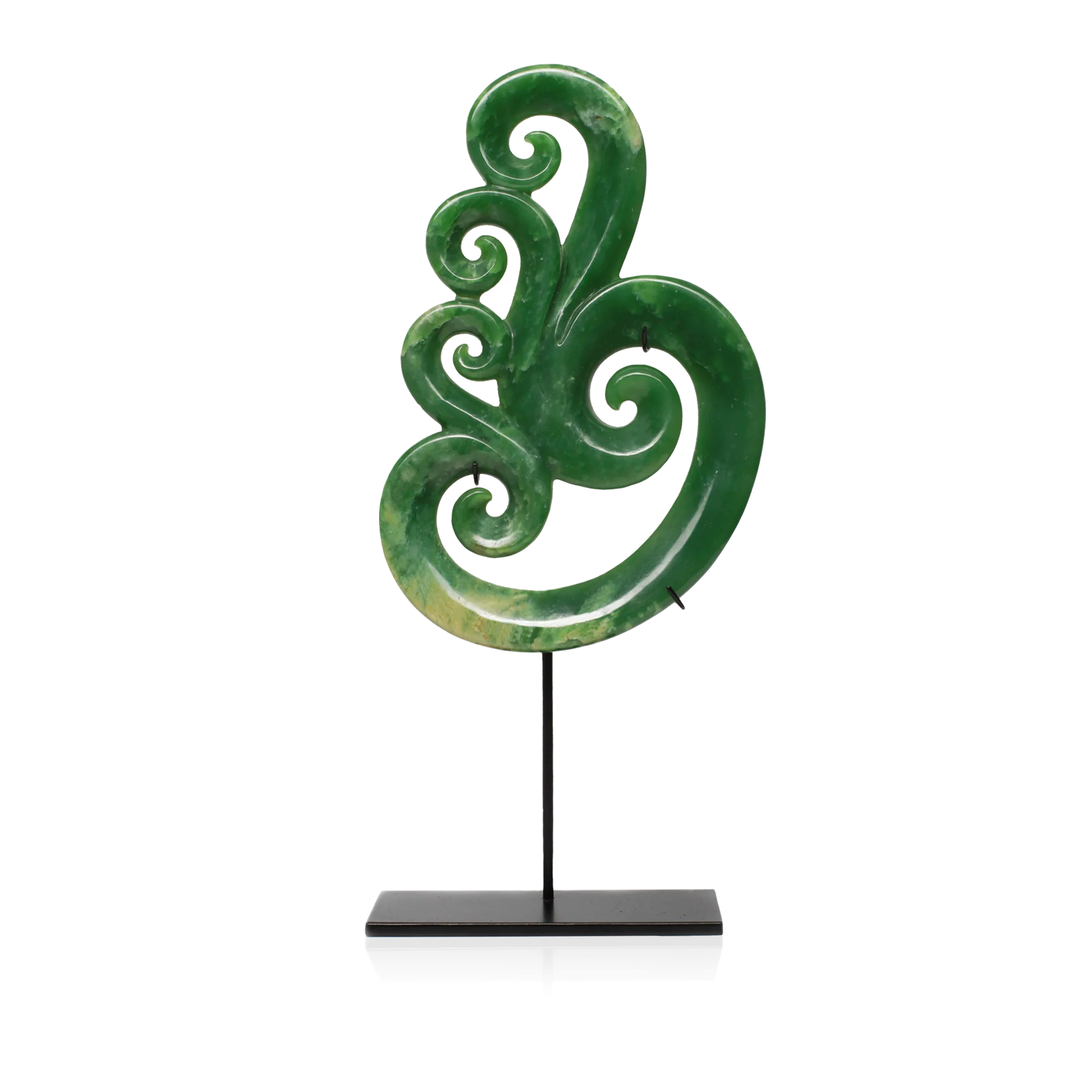 New Zealand Pounamu Five Koru Sculpture