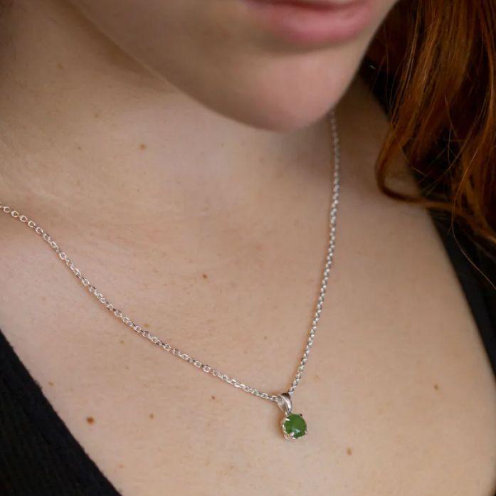 Lady wearing necklace