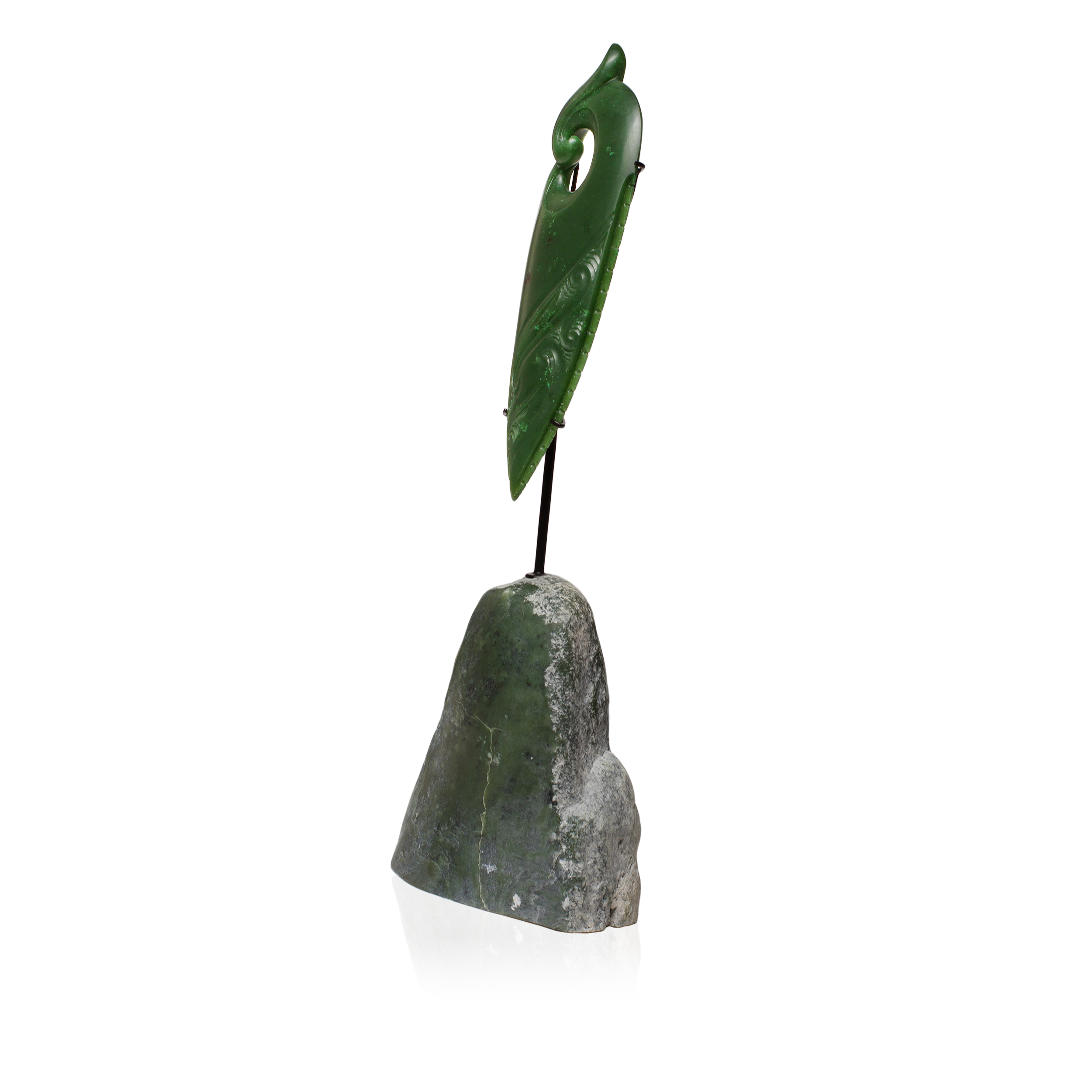 Canadian Jade Blade Form with Koru Sculpture