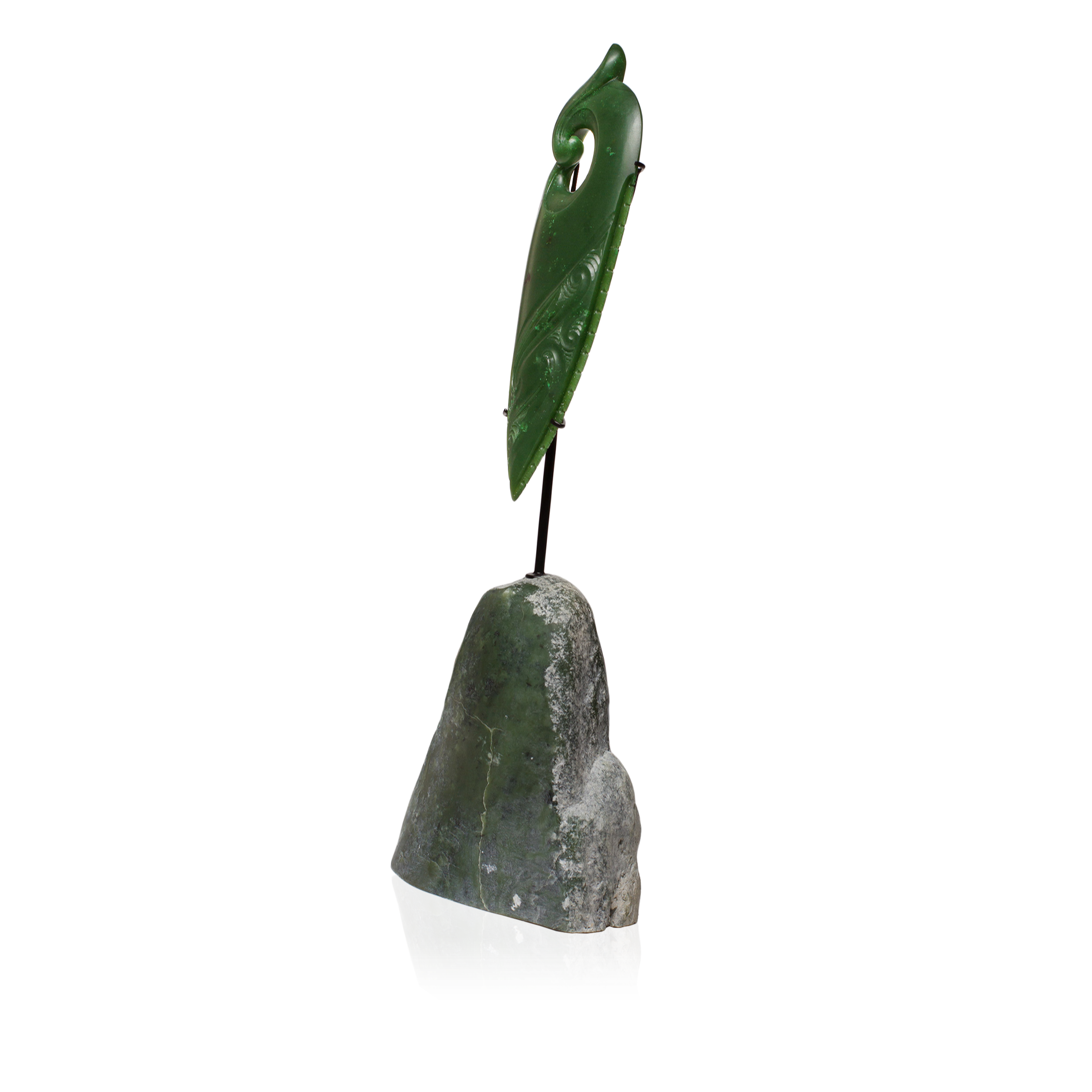 Canadian Jade Blade Form with Koru Sculpture