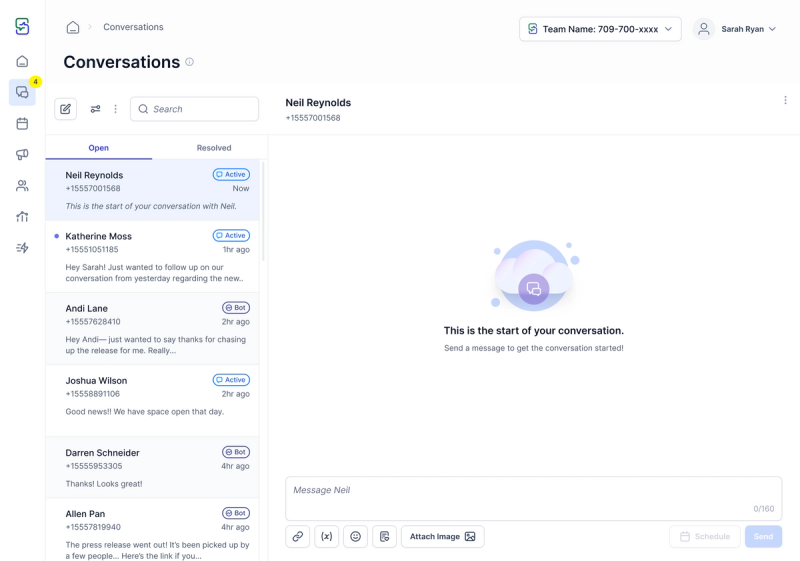 TxtSquad Conversations Page TxtSquad Conversations Page