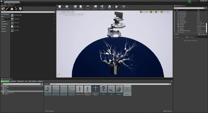Building the maze level with BSP brushes in Unreal