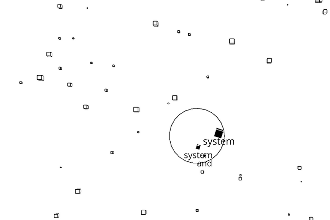 Particles with 3d cubes and random words