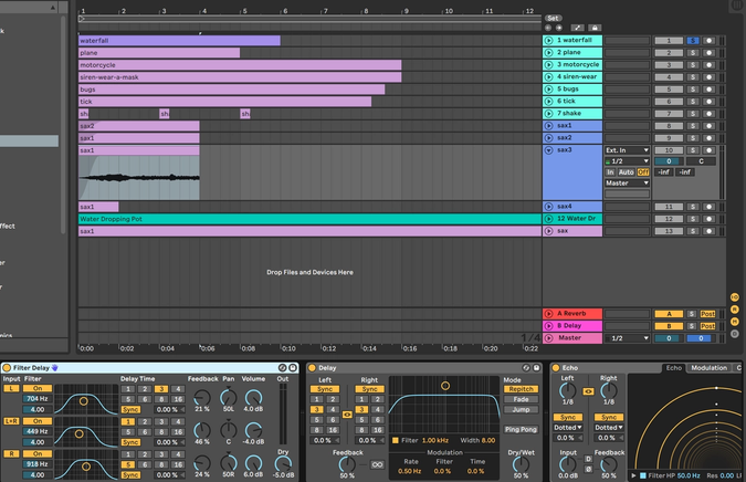 screen capture of sound editing in ableton live