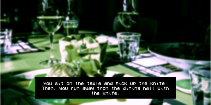 Excerpt from original scenario of Hybrid-fish, describing the dining hall scene