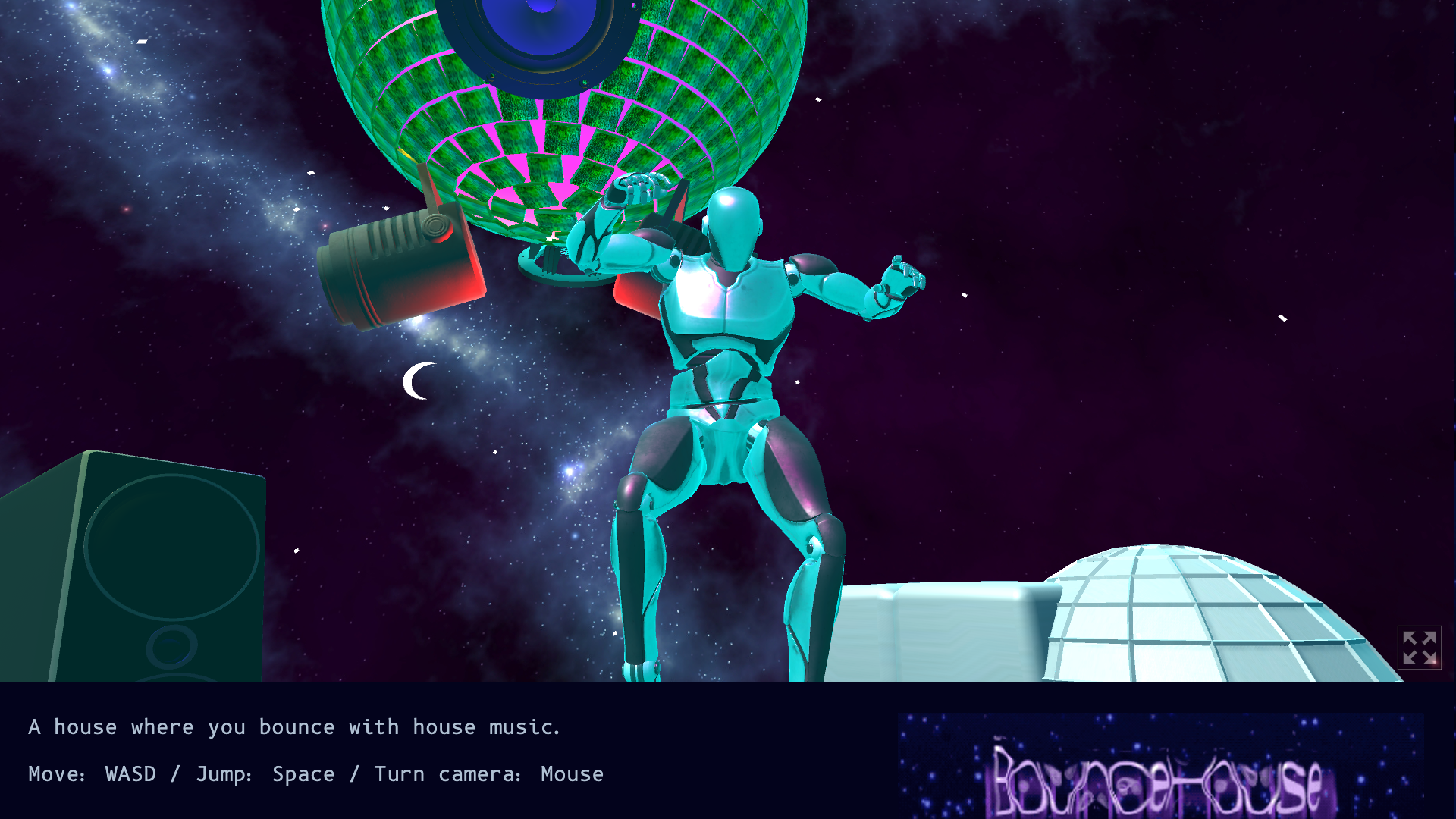 A house that lives in the web where you bounce to house music