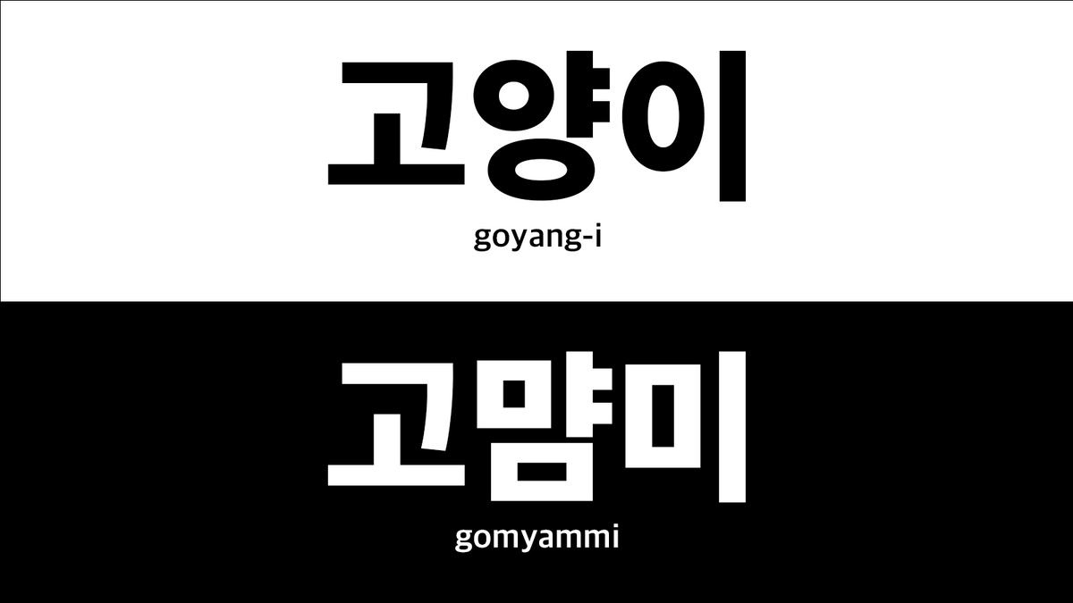 고양이, which means cat in Korean converted with Squarify