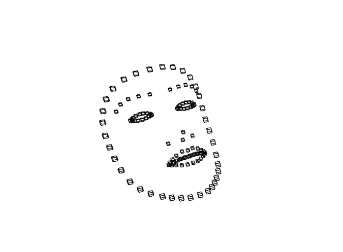 Modifying my previous sketch using the Facemesh API and webcam