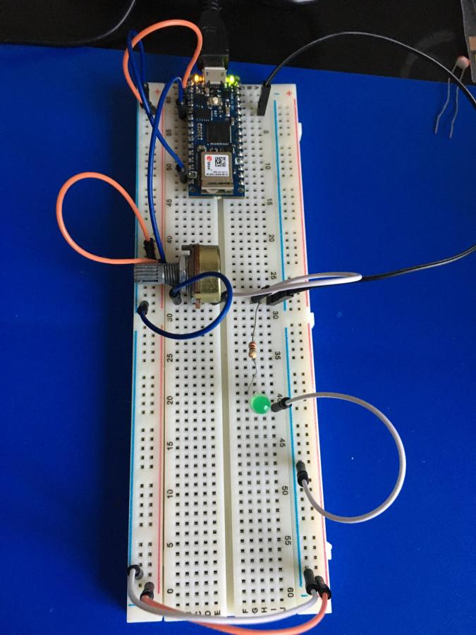 Arduino connected with potentiometer