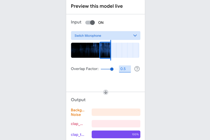 An audio classifier that recognizes one clap and two claps