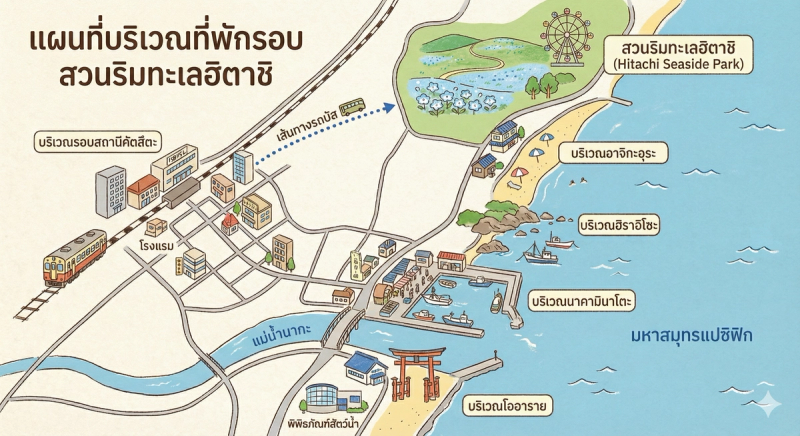 ひたち海浜公園周辺宿泊エリアMAP