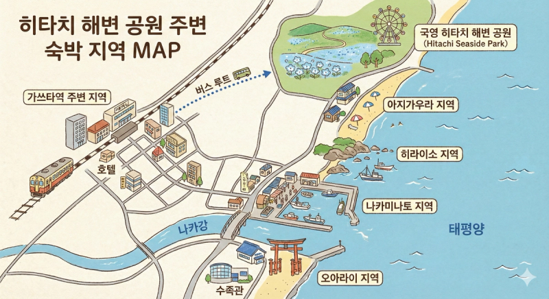 ひたち海浜公園周辺宿泊エリアMAP