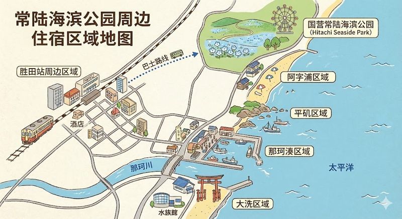 ひたち海浜公園周辺宿泊エリアMAP