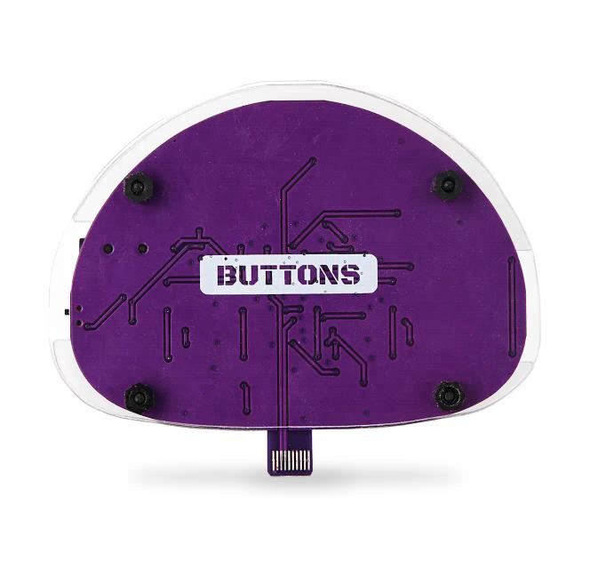 The back of CircuitMess Buttons on a white background