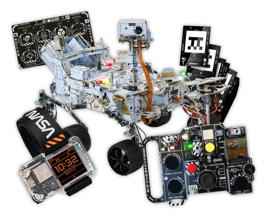 CircuitMess NASA Mars Perseverance Rover and Artemis Watch 2.0 on a transparent background