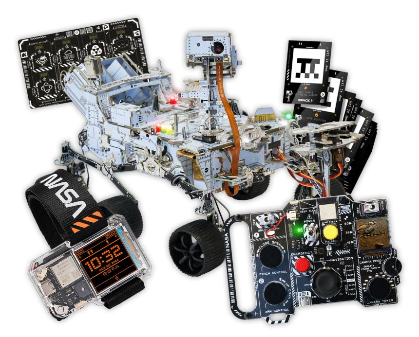 CircuitMess NASA Mars Perseverance Rover and Artemis Watch 2.0 on a transparent background