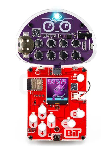 CircuitMess Buttons attached to Bit, unlocking an additional game for Bit