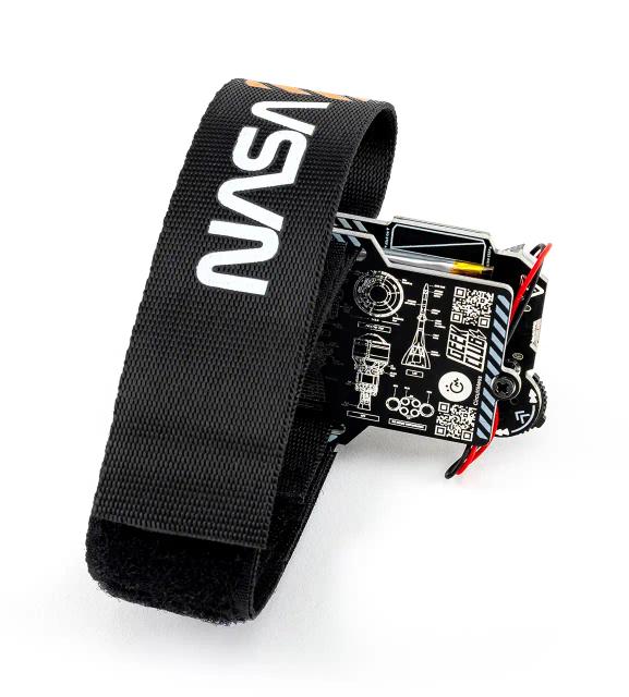 Unassembled CircuitMess NASA Artemis Watch on a white background