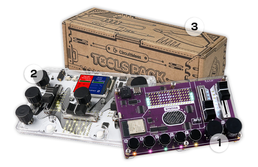 CircuitMess Music Bundle 2.0 on a transparent background