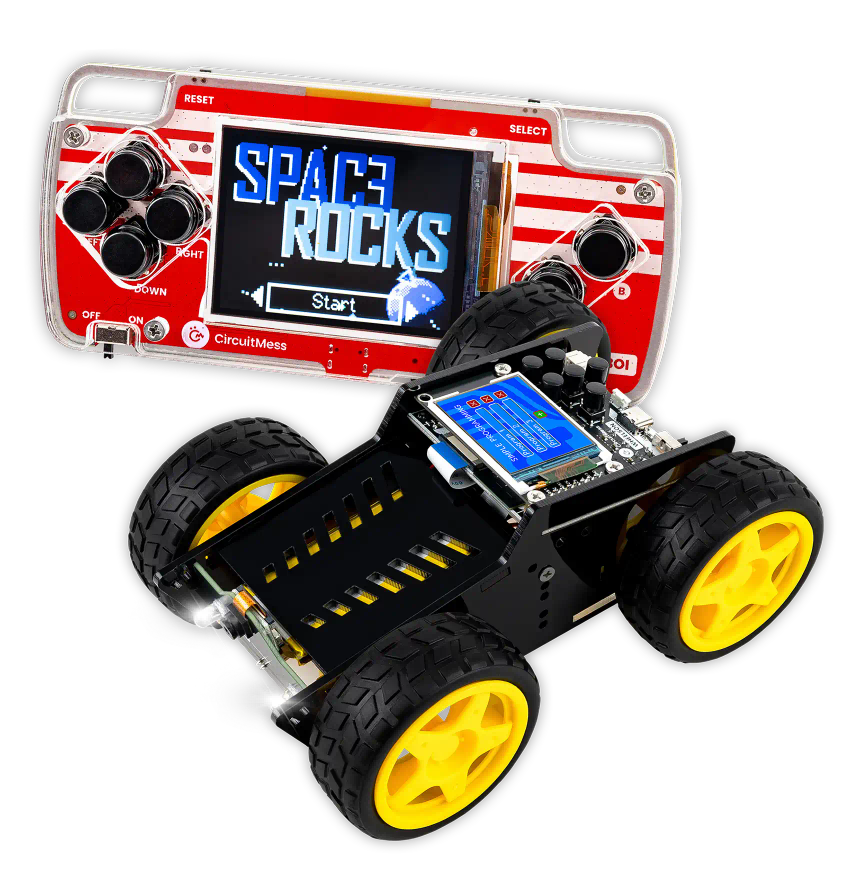 CircuitMess ByteBoi and Wheelson on a transparent background