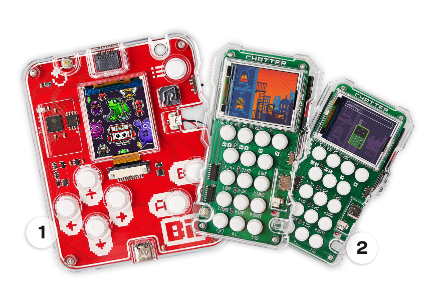 CircuitMess Retro Bundle 2.0 on a transparent background