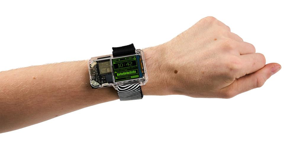 CircuitMess Artemis Watch Strap in color Starlight on a person's hand