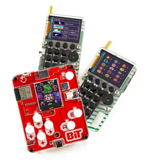 CircuitMess Chatter and Bit on a white background