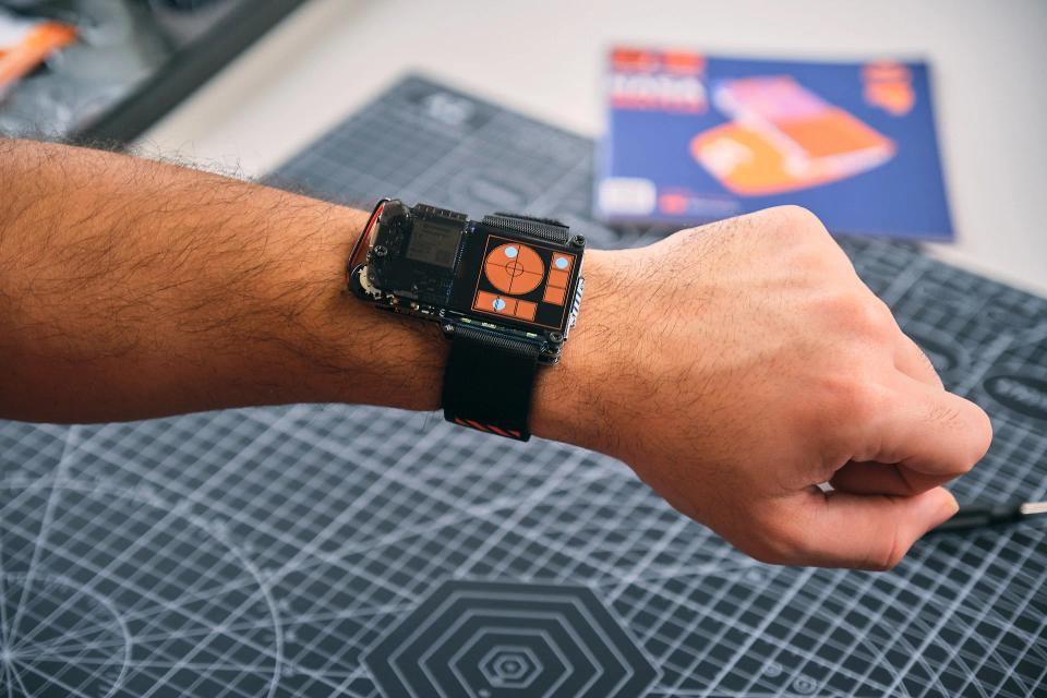 CircuitMess NASA Artemis Watch on a person's wrist