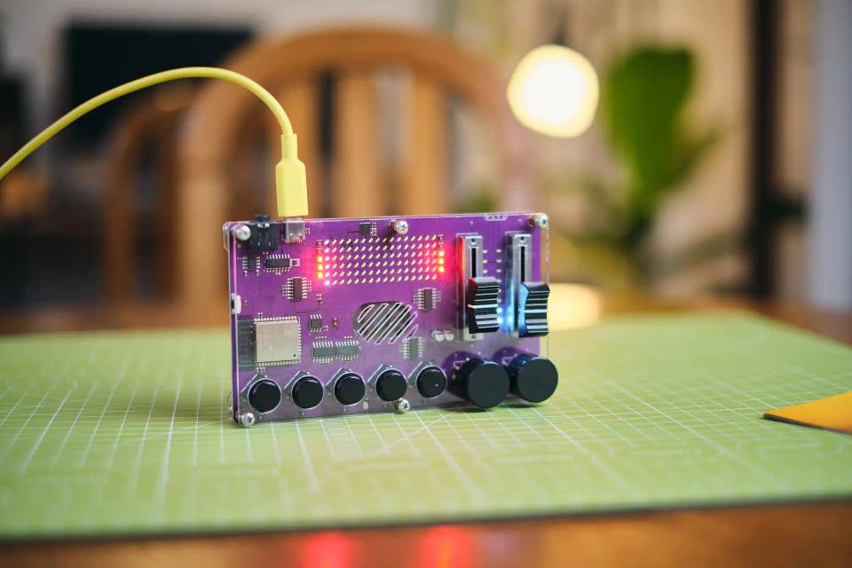 CircuitMess Synthia on a table