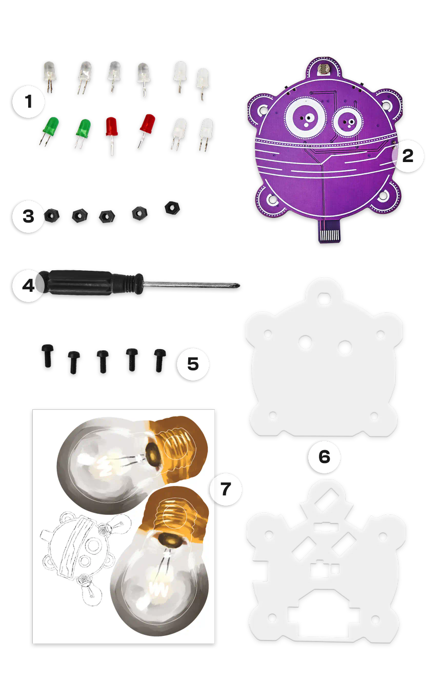 CircuitMess Bob components