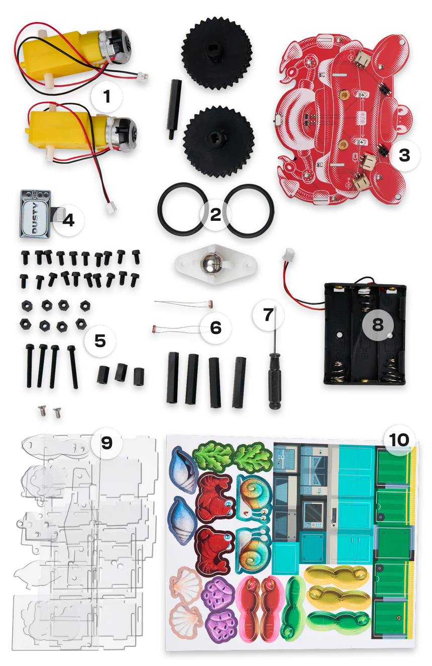 CircuitMess Dusty components