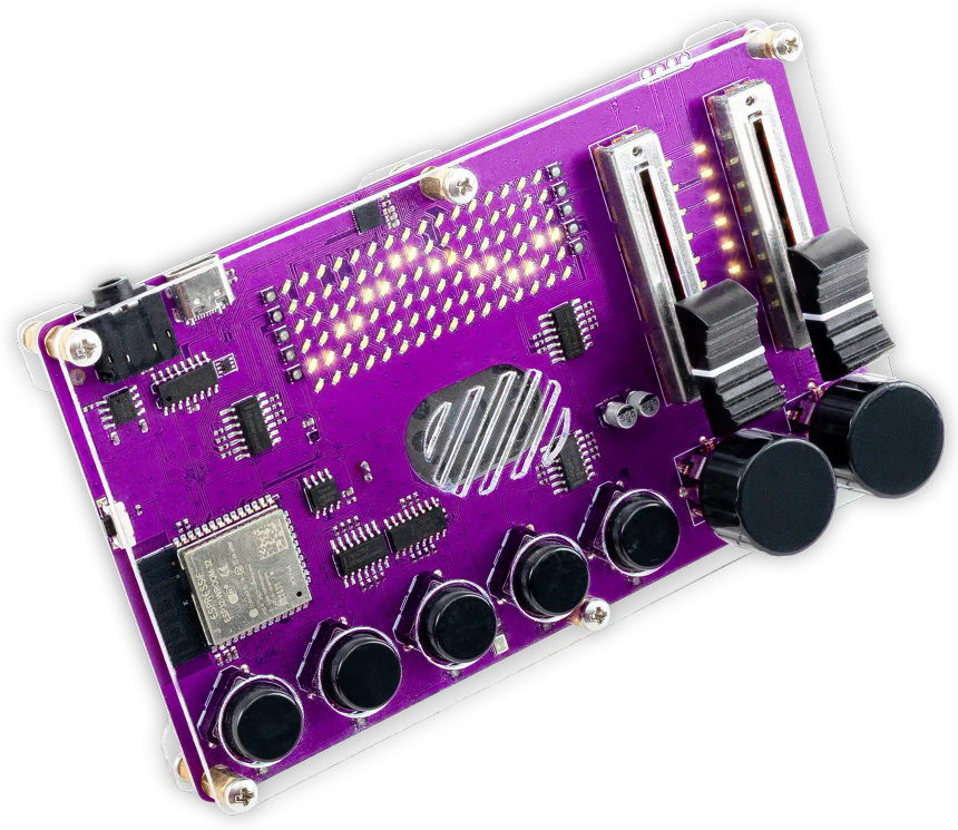 CircuitMess Synthia on a transparent background