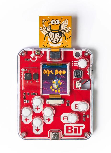 CircuitMess Bit with Bit Expansion Mr. Bee on a white background.