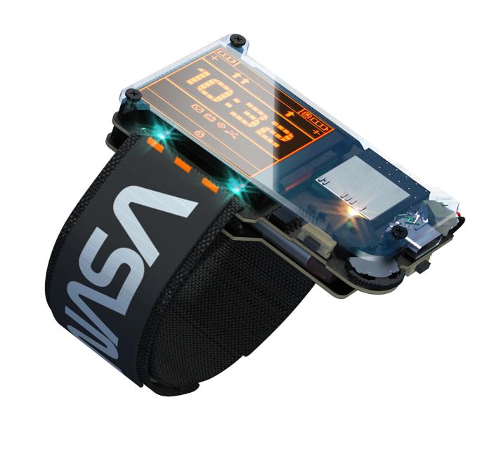 CircuitMess NASA Artemis Watch on a white background