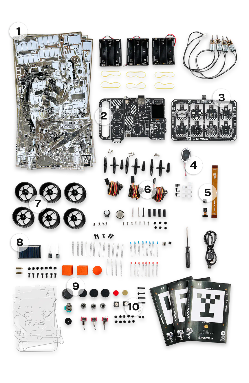 CircuitMess NASA Mars Rover components
