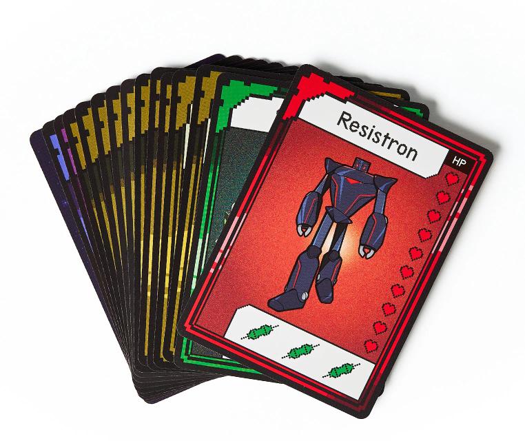 CircuitMess Bit Expansion Resistron cards on a white background.