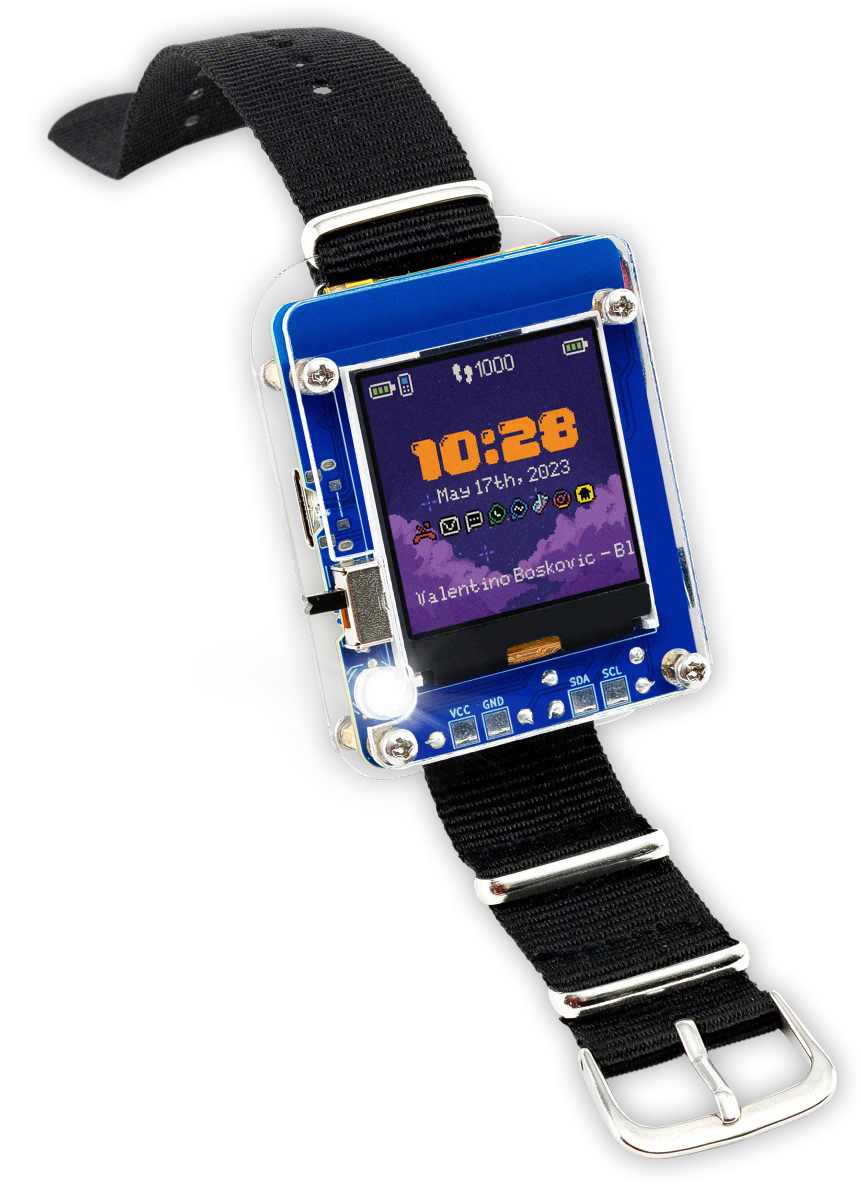 CircuitMess Clockstar on a transparent background