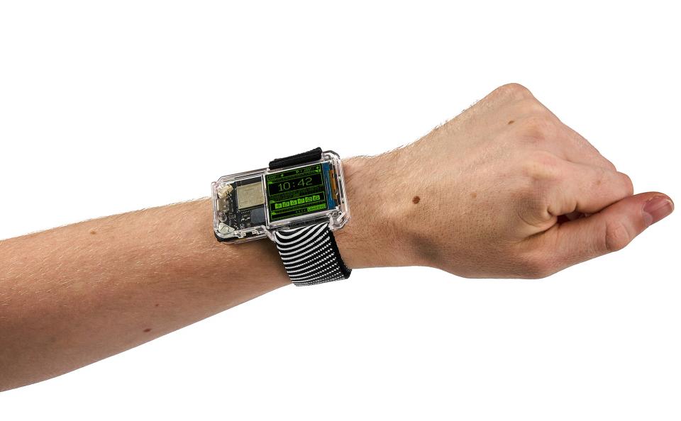 CircuitMess Artemis Watch Strap in color Starlight on a person's hand