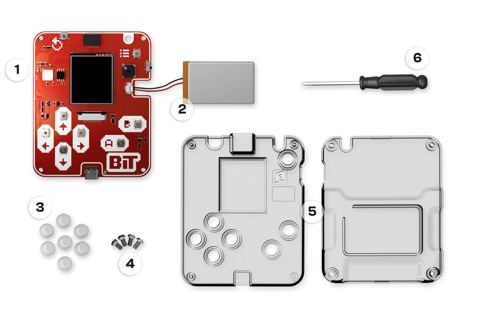 CircuitMess Bit 2.0 components