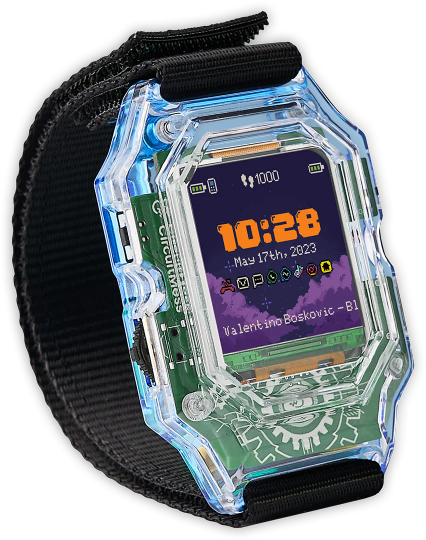 CircuitMess Clockstar 2.0 on a transparent background